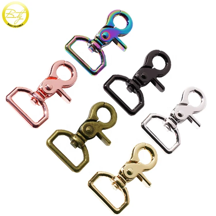 

Zinc alloy purse accessory straps with metal hook 25mm d ring brand lobster swivel snap buckle for dog collar