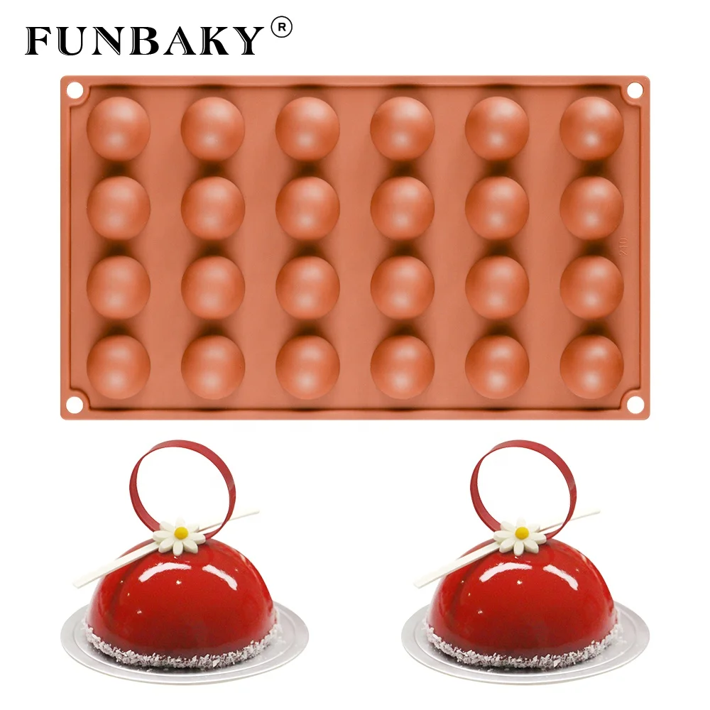 

FUNBAKY Home use mini sweets chocolate beans making kits hemisphere shape chocolate silicone molds hard candy silicone mold, Customized color