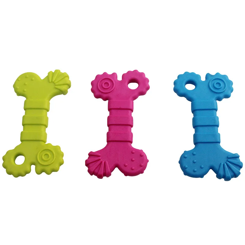 

Small Pet Toys Small Bone Shape Rubber Pet Toys Molar Teeth Cleaning Pet Toys Dog, Three color random