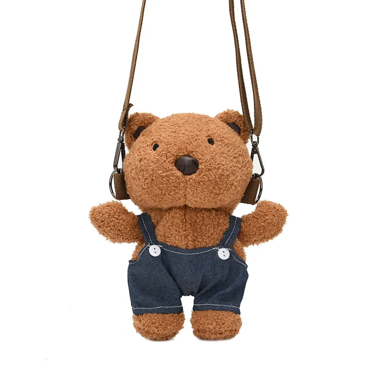 

2023 Hot Selling CPC Kids Furry Bags Bear Plush Cross Body Coin Purse Cute Pouch Lovely Graduation Gift For Girl Kids