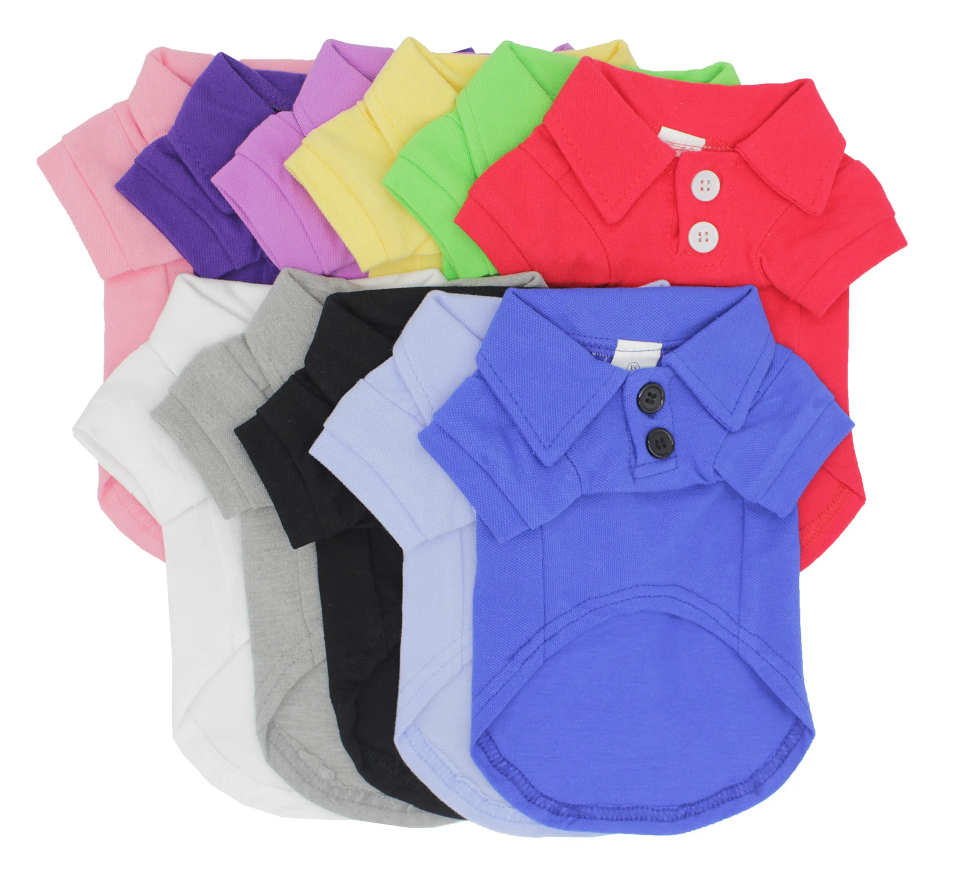 

New Arrival All Season Double Sided Pique Cotton 11 Colors Availabel Comfortable Plain Blank Dog Polo Shirt, 11 colors available