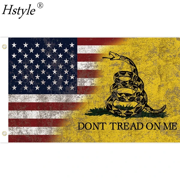 

3x5 Foot Don't Tread On Me Gadsden Flag Vivid Color and Fade Proof Canvas Vintage American Flag Bald Eagle USA Flag SD1973