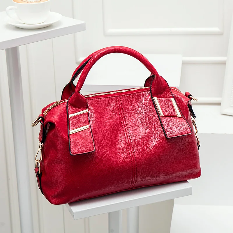 

Hot Selling 2021 Fashion PU Leather Handbags Boston Ladies Tote Hand Bags Crossbody Bags For Women, Black,brown,wine red.dark brown.customized color