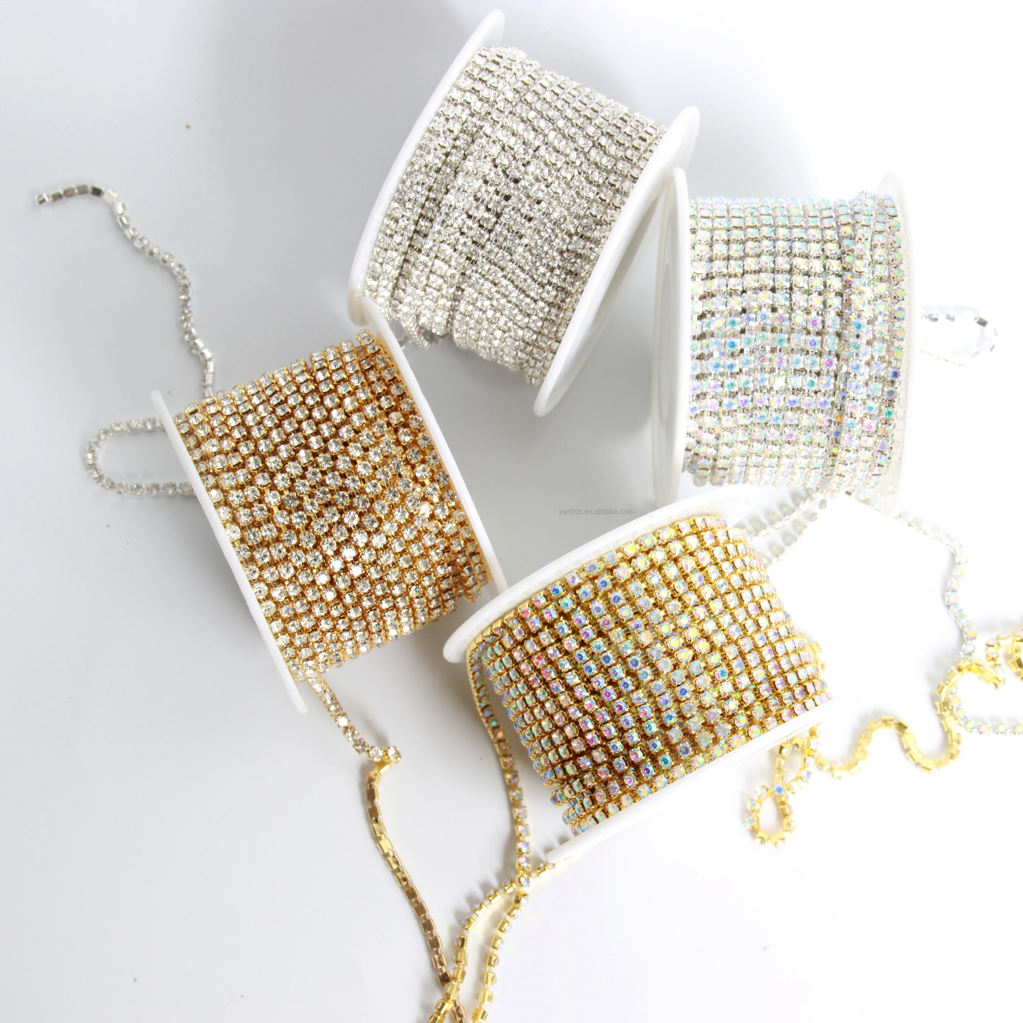 Glass Claw Chain Rhinestone Chain Shoes Stitched Crystal Diamonds Gold/Silver White/AB Motif Rhinestones Sew-On Use Clothes