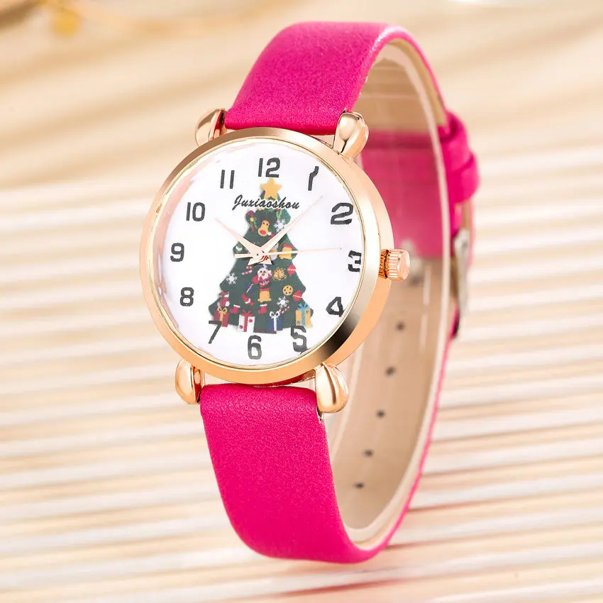 

sell well Luxury Woman Christmas Leather Watch Fashion Casual Ladies Dress Watch Ladies Quartz Watch