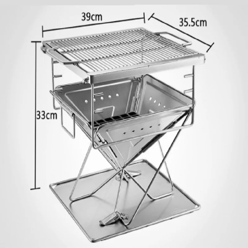 

Stainless steel folding portable medium charcoal grill is essential for camping