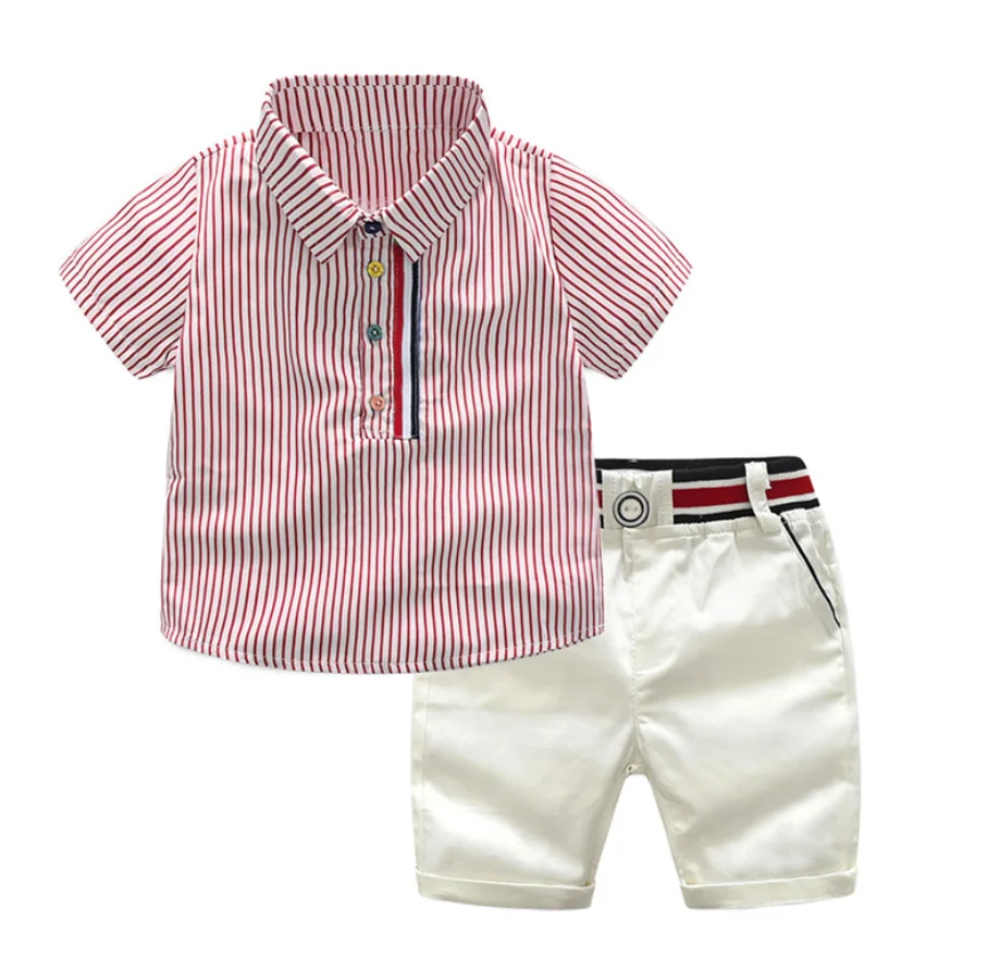 

Summer Boys Korean Style Short-Sleeved T-shirt Shorts Suit