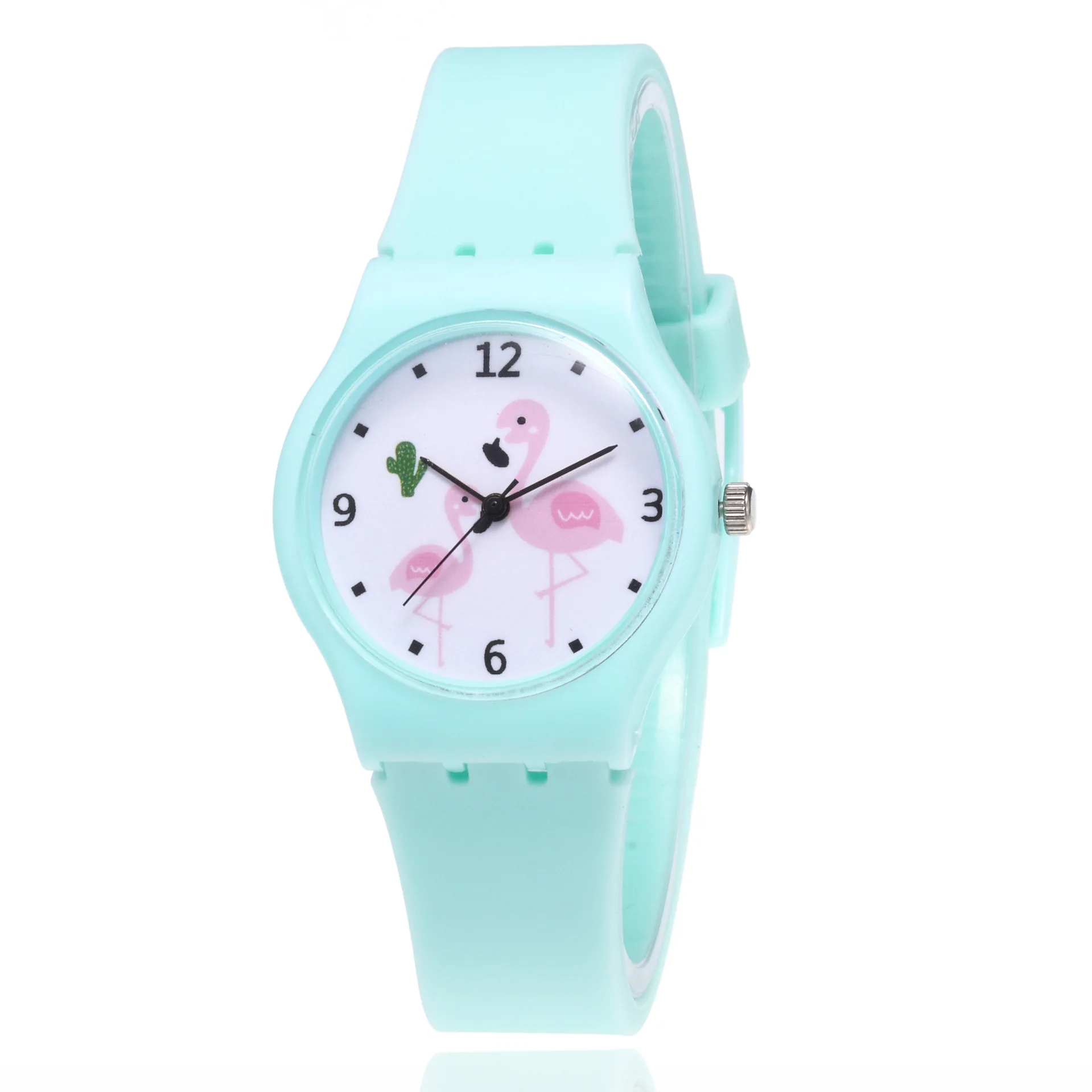 

Colorful flamingo watch face children wristwatches besft gift for kids silicone watch, Multi colors