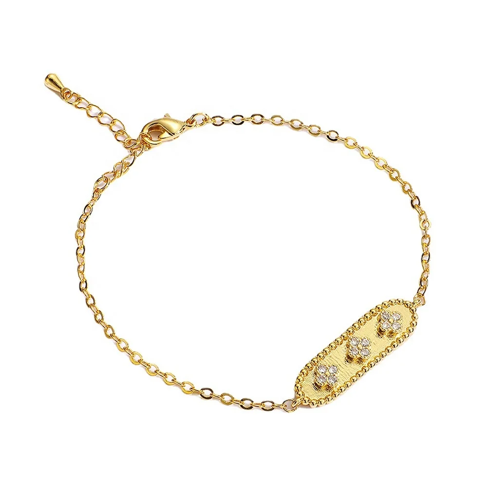 

Eico 2021 Chain Bracelet Flower Shaped Fashion jewelry For Women And Men Zircon  Personalized Anti-allergic Metal