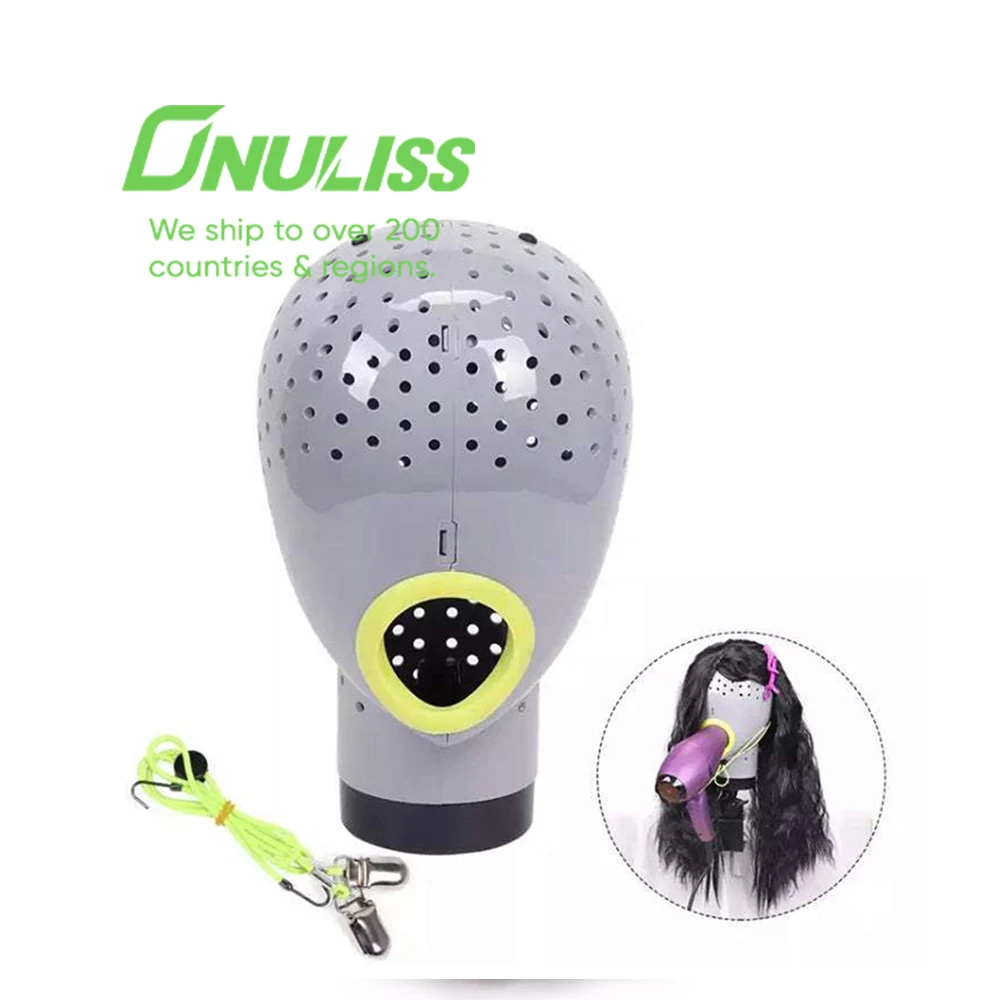 

Hair Extension Tools Wig Display Head Blow Dryer Wig Drying Mannequin, White gray