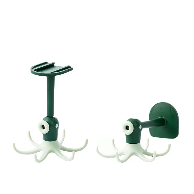 

2022 New kitchen wall-mounted spatula spoon hanger Kitchen storage rack perforation-free cartoon rotary hook
