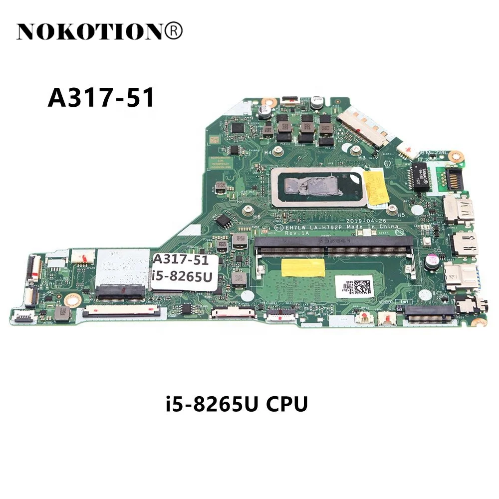 

NBHEM11002 NB.HEM11.002 EH7LW LA-H792P For Aspire 3 A317-51 A317-51G laptop motherboard mainboard i5-8265U CPU