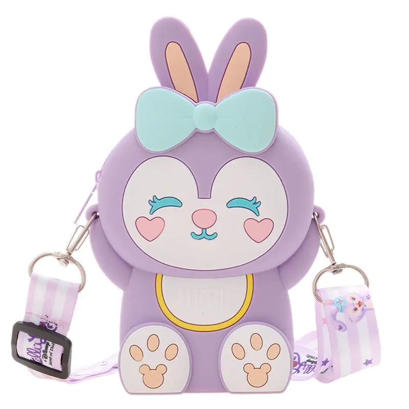 

2021 new cute rabbit cross body bag purses and handbags cartoons silicon rubber rabbit shape bag purse wallet for little girls