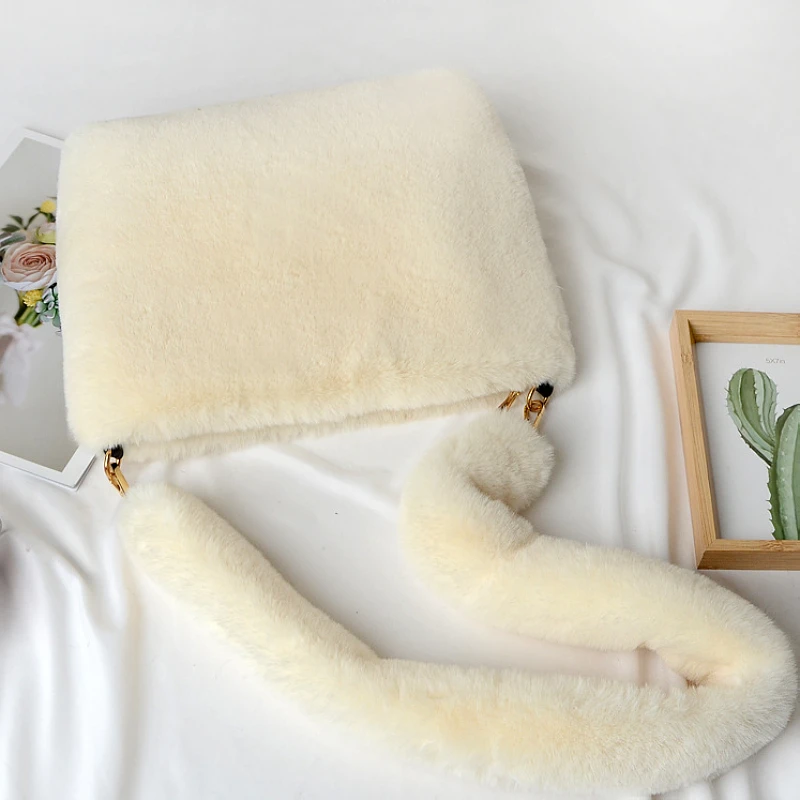 

artificial faux fur shoulder bag made in China, 6 colors
