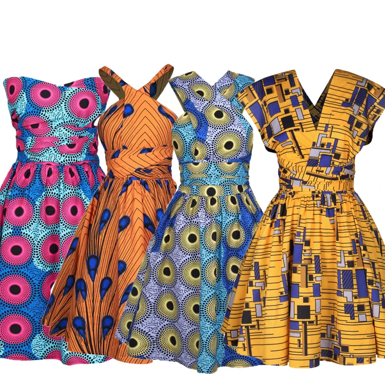 vestido africano curto