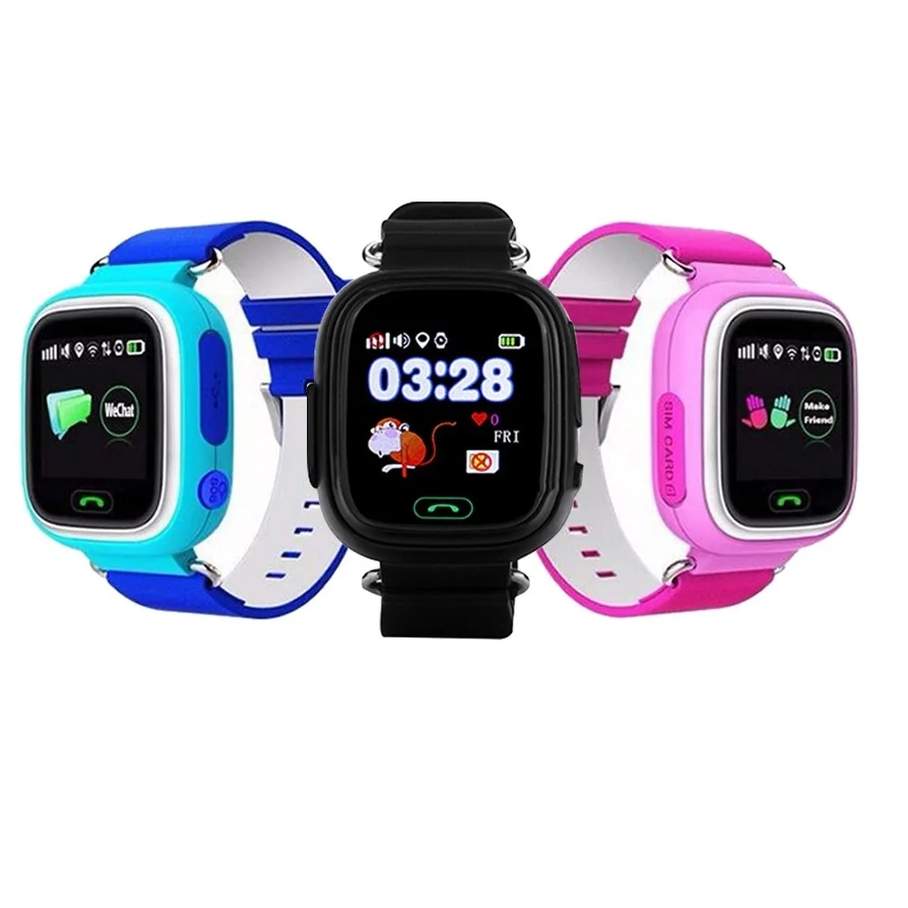 

Q90 Smartwatch SOS Call GPS WIFI Location Tracker Anti Lost Alarm Reminder Monitor Smart watch for kids Children, Black white pink blue red