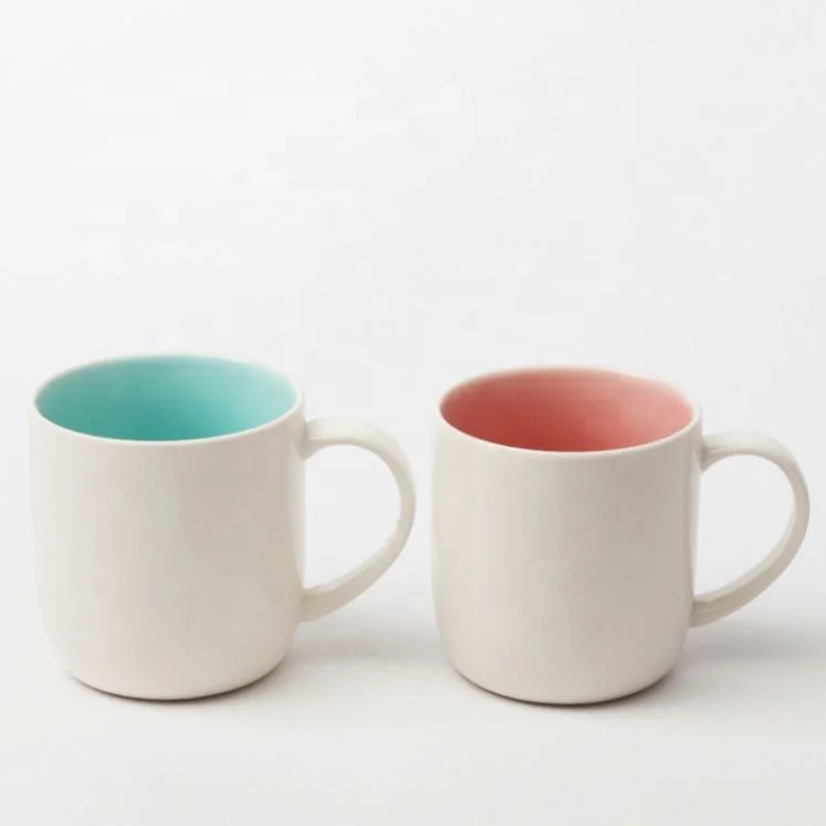 

Gift And Promotion Use Cheap Ceramic Cute Coffee Mug With Inner Coloured Glaze 301-400Ml, Same as picture or customized