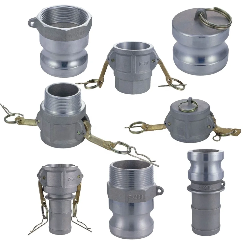 

Hot sale quality and low price all type aluminum camlock quick coupling camlock fittings, Sliver