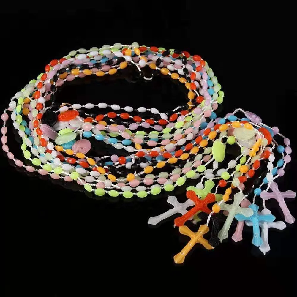 

factory custom jewelry plastic connection and cross rosary Christian necklace, As picture