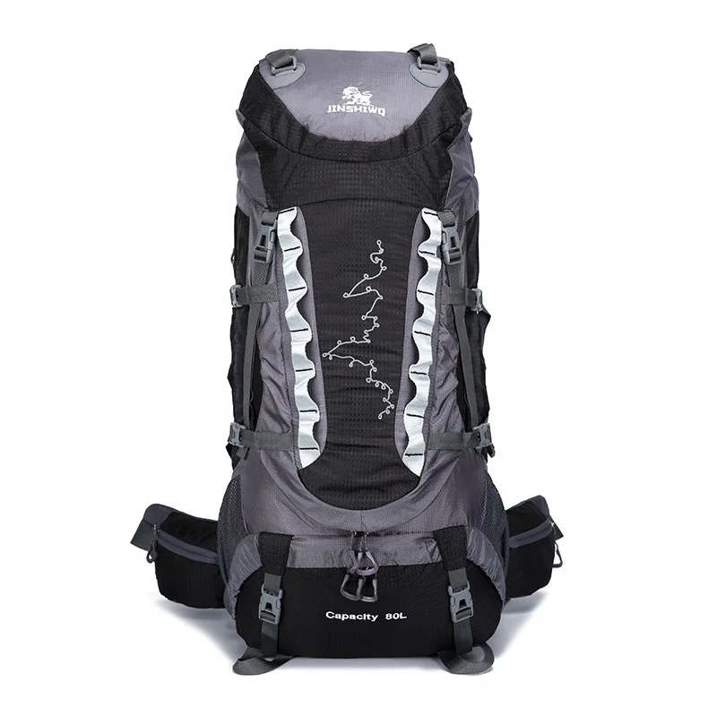 

New arrival 80L travelling watertightness nylon mountain climbing eco friendly bag hiking backpacks, Customized