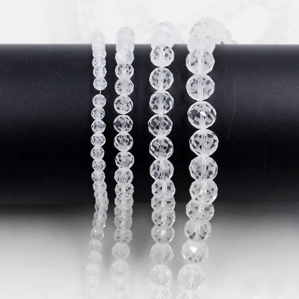 

Crystal Glass Beads For Jewelry Making Frosted Faceted Round Bead Necklace Earring Bracelet DIY Accessories 5strands/batch