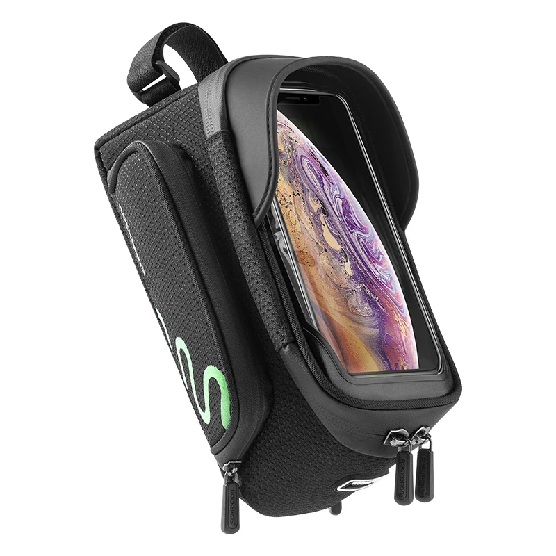 

ROCKBROS Waterproof Bag For Bike Top Tube Cell Phone Front Frame Bags Bicycle Bag, Black