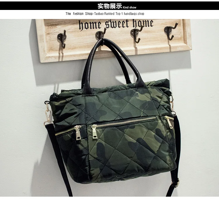 

2020 fashion new style Fall and Winter puffy crossbody bag, Camouflage and black