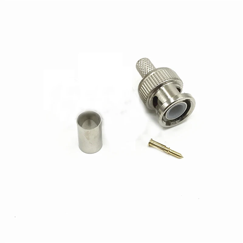 

Cantell RG60 75-5 BNC Male Crimp Connector BNC Cold press three piece set for CCTV