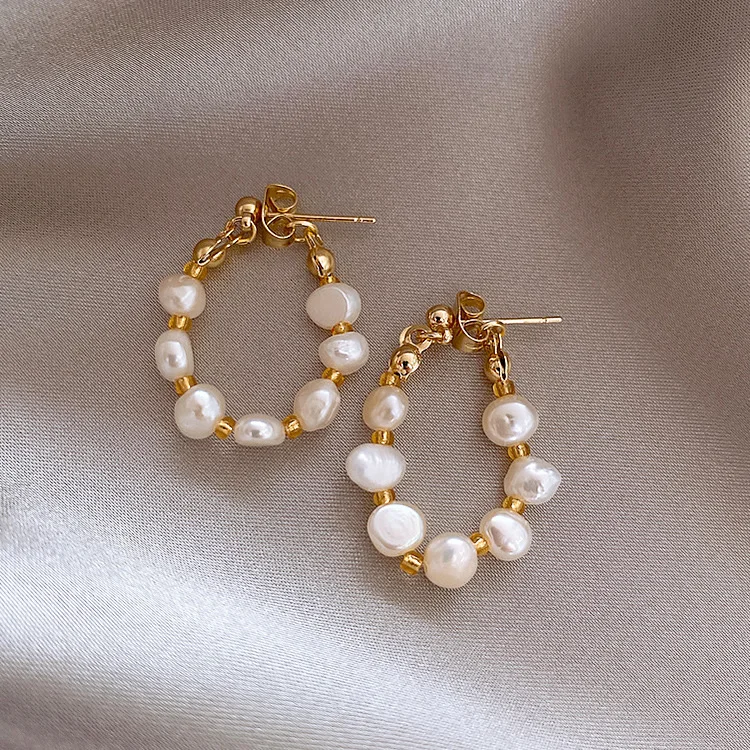 

fashion trendy jewelry water drop earrings pearl 2020