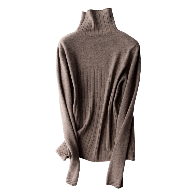 

2020 New Autumn and Winter Warm Soft Slim Women Turtleneck 100% Pure Merino Wool Sweater