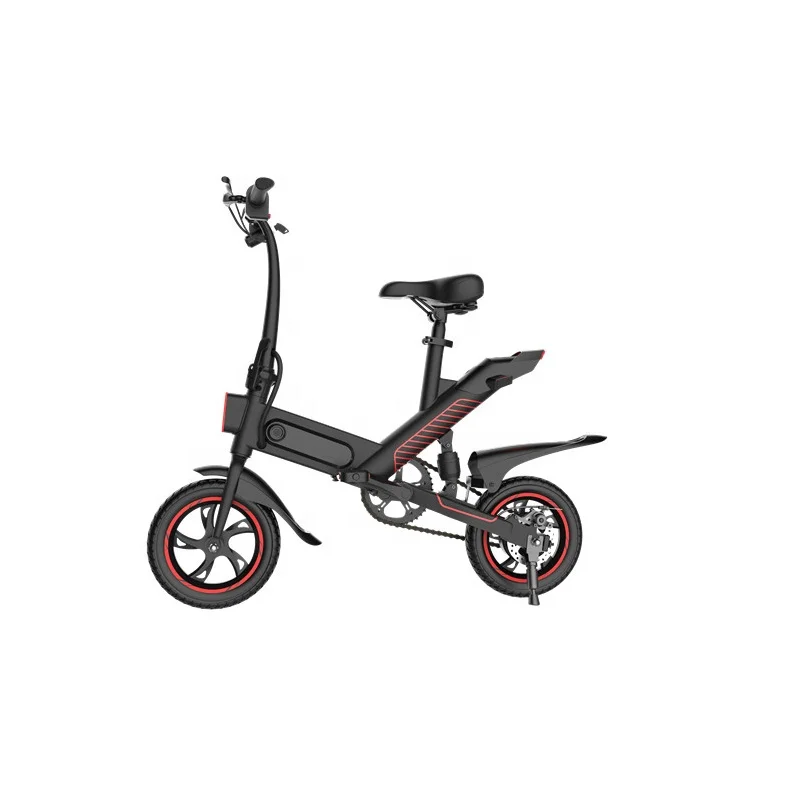 

High-carbon steel 48v 350w brushless motor 12" electric bike bicycle mini folding ebike, Black red white