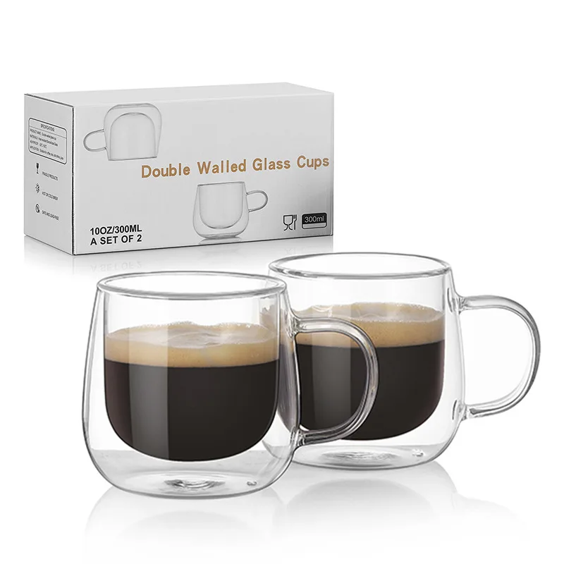 

Borosilicate Glass Handmade double wall glass coffee mugs