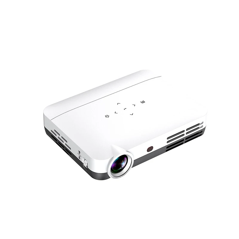 

DLP 4K 3D Android Pico Mini Projector Wireless Portable Smart Touch Projectors 150 Inch Outdoor Home Theater projector, White black