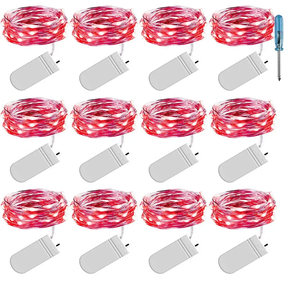 CYLAPEX Wholesale Battery Operated Red String Fairy Lights