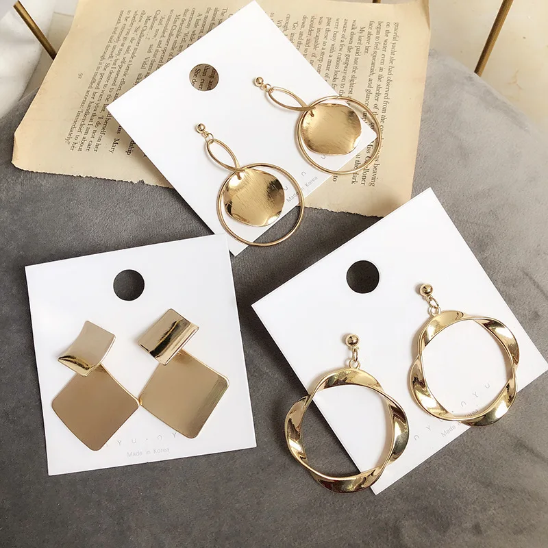 

Retro temperament cool wind earrings fashion geometric temperament earrings women earrings jewelry