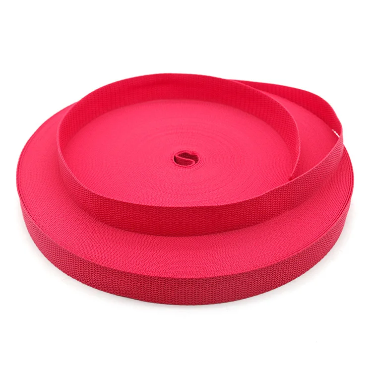 

Hot Selling 25mm PP Plain Woven Webbing Polypropylene Webbing Band For Garments Bags, Red