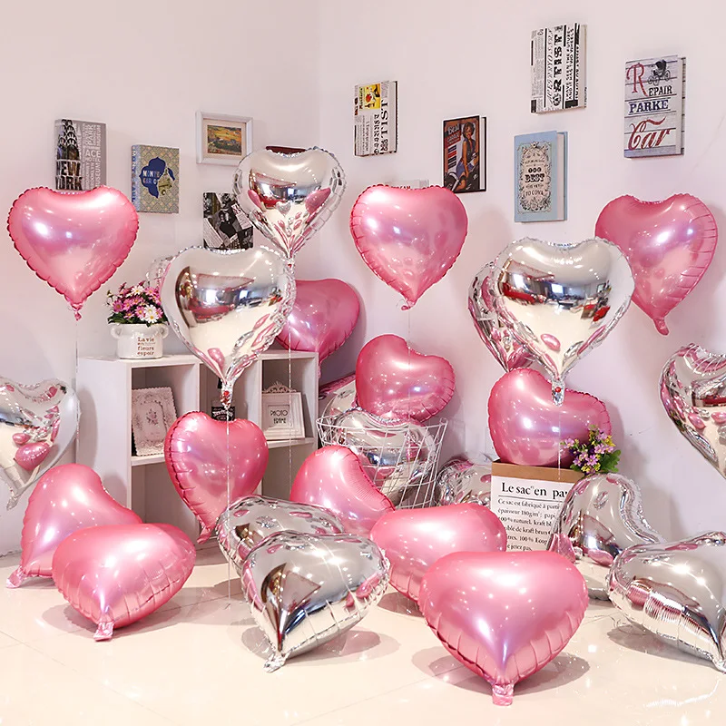 

DAMAI Colorful Heart Shape 18inch Foil Balloon for Wedding Birthday Party Decoration Valentines'Day 10PCS/SET Balloon Supplies