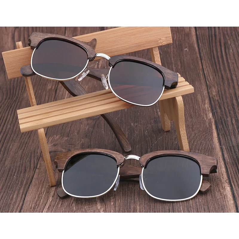 

High end custom wood bamboo sun glasses river women men Polarized TAC 1.1 frame eyeglass shades unisex optifix absorbable 2021