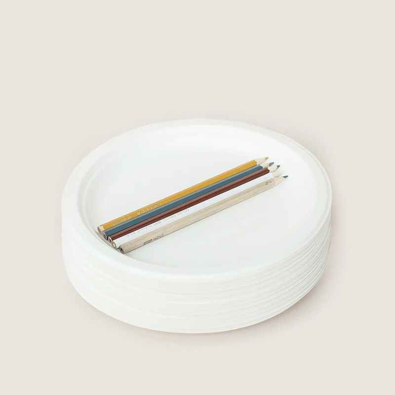 

Disposable Eco-friendly White Biodegradable Plates