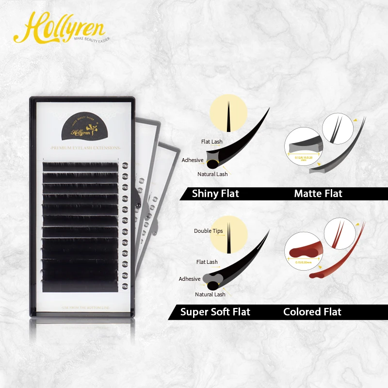 

Wholesale Cashmere Ellipse Flat Lashes Russian Eyelash Extensions Classic Black Cilios Ellipse Flat Eyelash Extensions .20