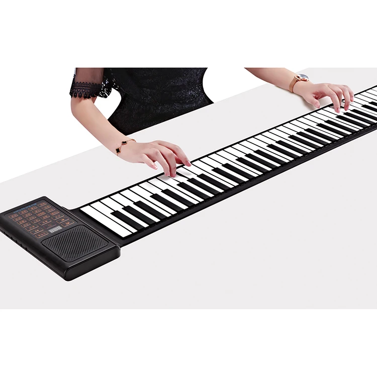 

88 Keys Hand Roll Piano Electronic Piano Keyboard Piano, Black white