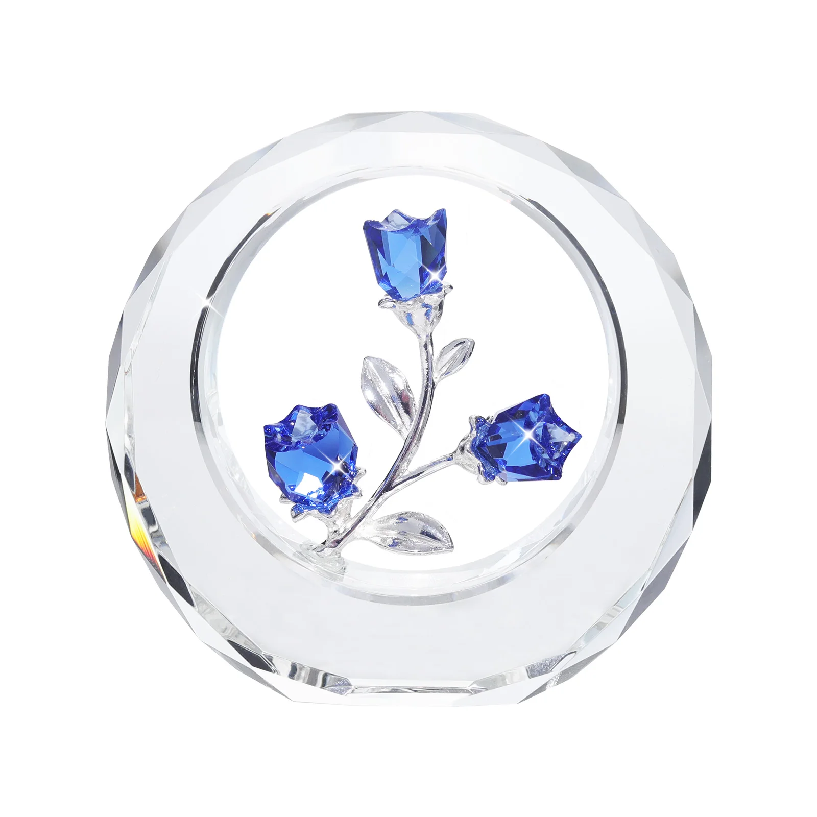

Blue Rose Folk Crafts Wedding Paperweight Crystal Crafts Valentine's Day Souvenir