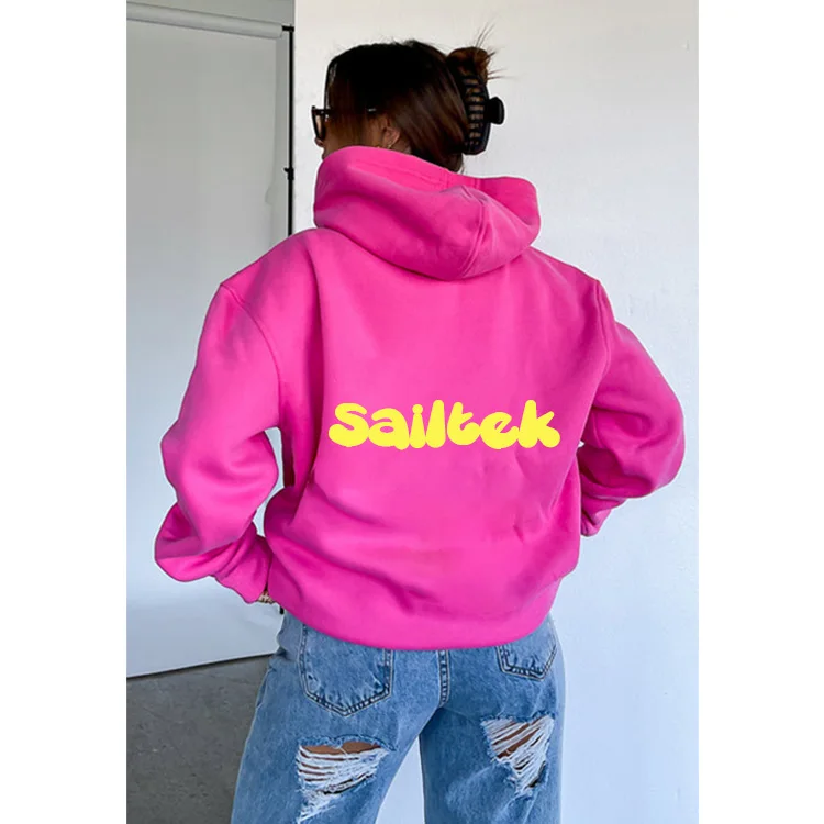 

2023 Custom Logo Women's Hoodies High Quality Pullover Vintage Oversized Hoodie Women