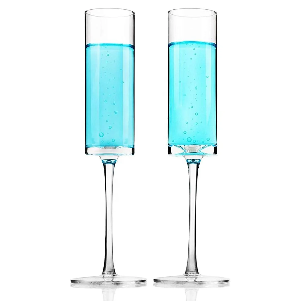 

Elegant Gift for Wedding Champagne Flutes 100% Lead Free Crystal Edge Champagne Glasses, Clear