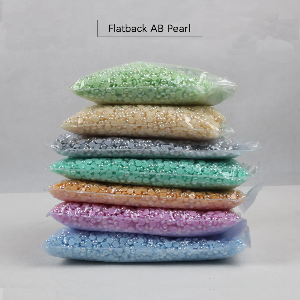 

mix colors color pearls 2mm 3mm 4mm 5mm per pack ab Half Round Pearls Bead Flat Back pearl for nail art, craft decoration