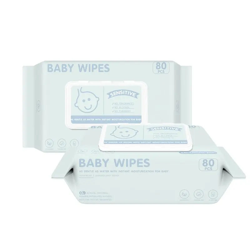 

fragrance-free soft tender skincare Baby Wipes 80pcs disposable No Stimulation wipe