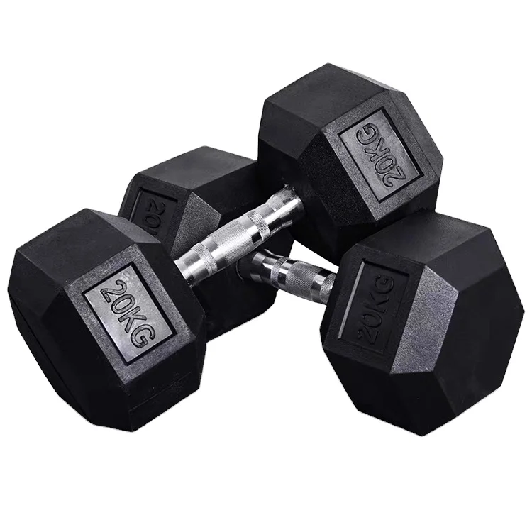 

Zhoya Manufacturer KG LB Custom Logo Rubber Coated Full Black Home Gym Equipment Weight Set Hex Dumbbells