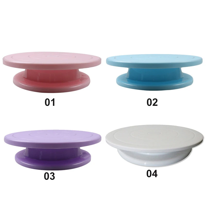 
Z828 DIY Pan Baking Tool Plastic Cake Plate Turntable Rotating Anti-skid Round Cake Stand Cake Decorating Rotary Table 