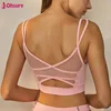 Custom New Design Womens Sexy Mesh Cross Back Adjustable Gym Clothing Top Soft Brief Yoga Wear Tops Sports Bra