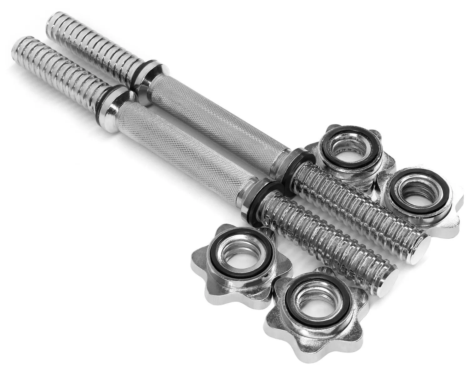 Chromed Dumbbell Bar 14 Inch Dumbbell Handle Screw Thread Dumbbell Bar